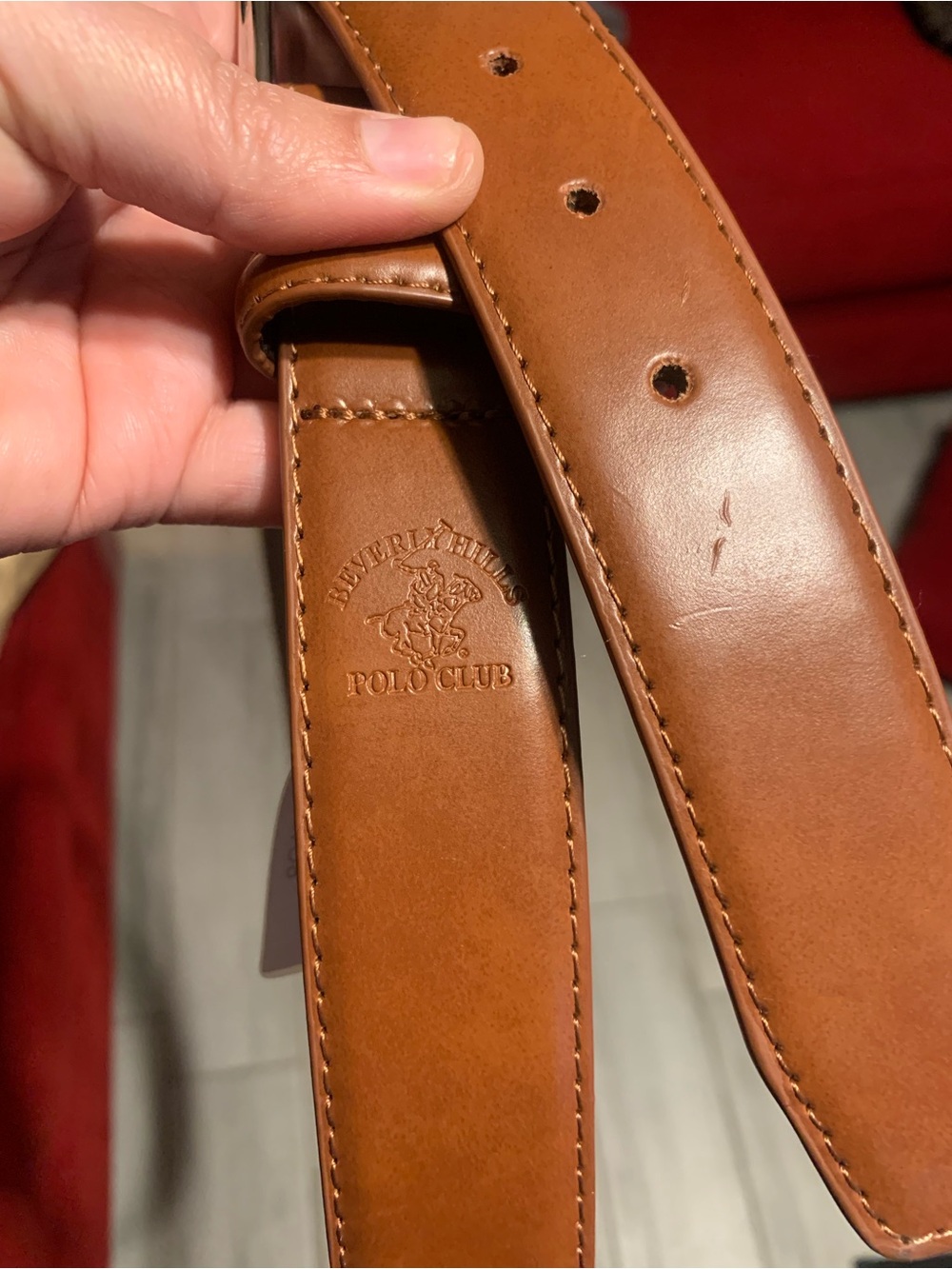 Beverly Hills Polo Club Men’s Tan Leather Belt size fifty